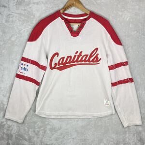 Vintage CCM Washington Capitals Waffle Knit Thermal Shirt Men's S Heated Rivalry